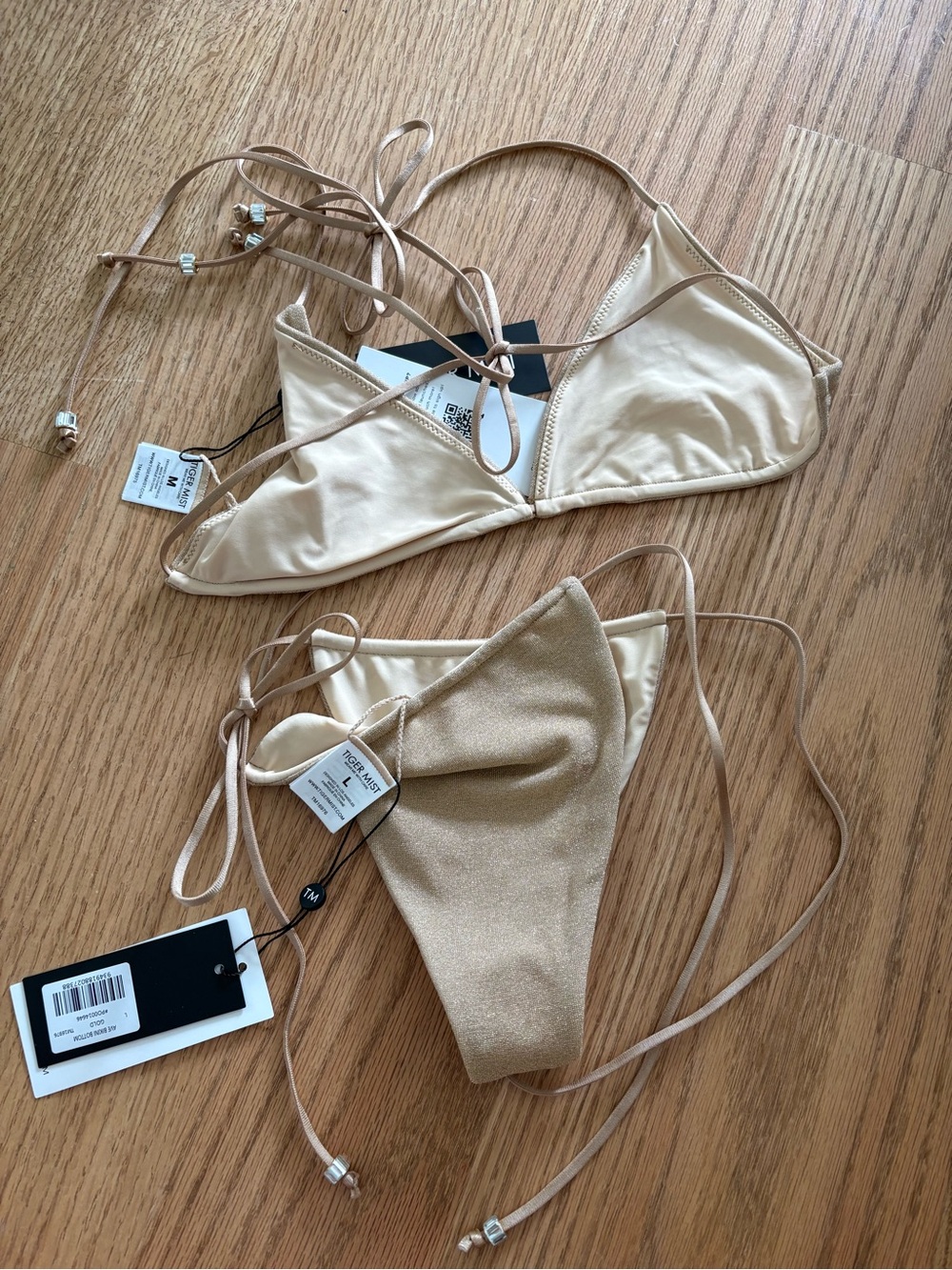 Tiger Mist Shimmery Beige Tie-Side Bikini - Picture 4 of 4